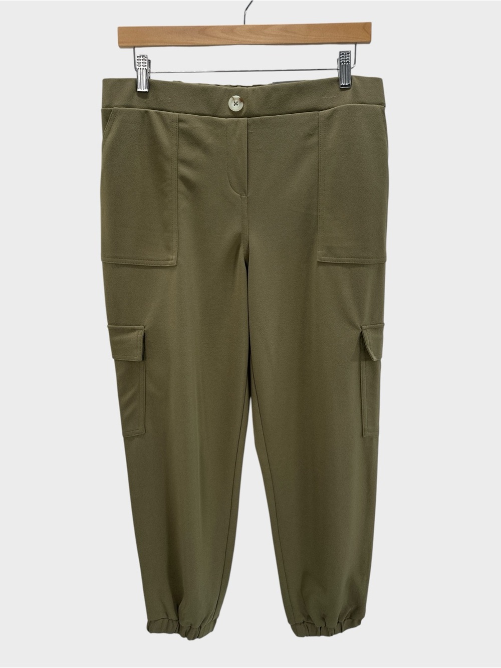One by Chapter One Cargo Jogger Pants Olive Utility Safari Stretch Pull On‎ L